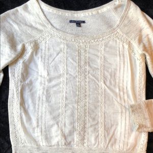 American Eagle Sweater with Lace Front